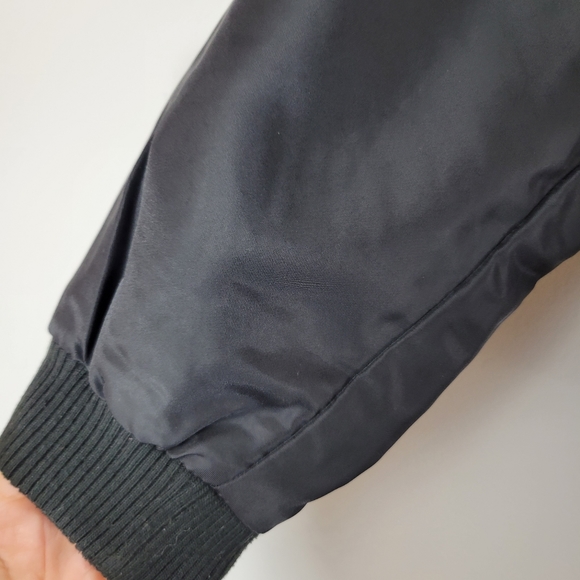 Women's MOD REF black zip front minimalist casual short length bomber jacket - Picture 5 of 11